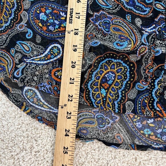 Ambiance Womans Top M Flowy Boho Racerback Tank Top Sleeveless Sheer - Picture 8 of 11